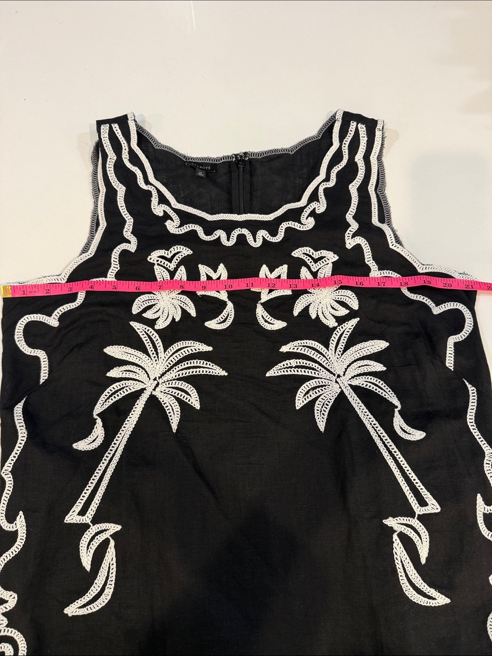 TALBOTS EMBROIDERED LINEN COTTON SHIFT DRESS | Size 12 - Picture 10 of 14
